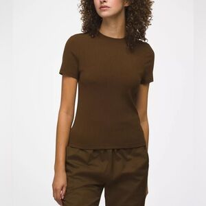 Prana Foundation Rib Tee Color Rich Earth Heather